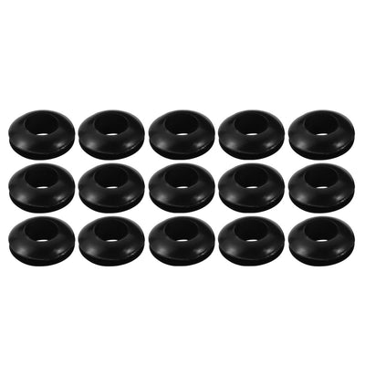 Harfington Uxcell 15pcs Wire Protective Grommets Black Rubber 7mm Double Sided Grommet