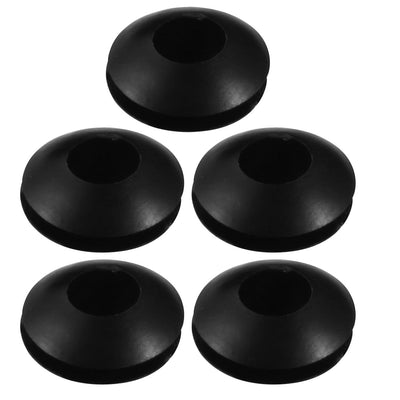 Harfington Uxcell 5pcs Wire Protective Grommets Black Rubber 5mm Double Sided Grommet