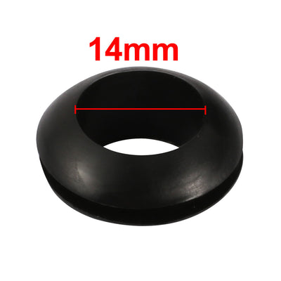 Harfington Uxcell 5pcs Wire Protective Grommets Black Rubber 14mm Double Sided Grommet