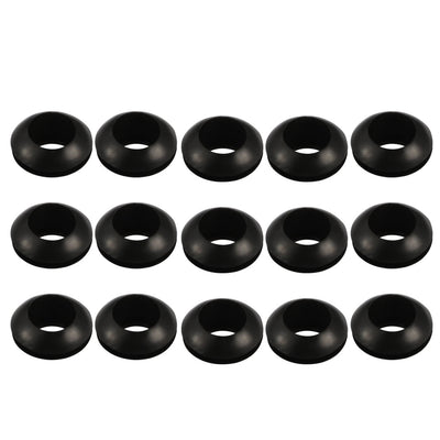 Harfington Uxcell 15pcs Wire Protective Grommets Black Rubber 10mm Double Sided Grommet