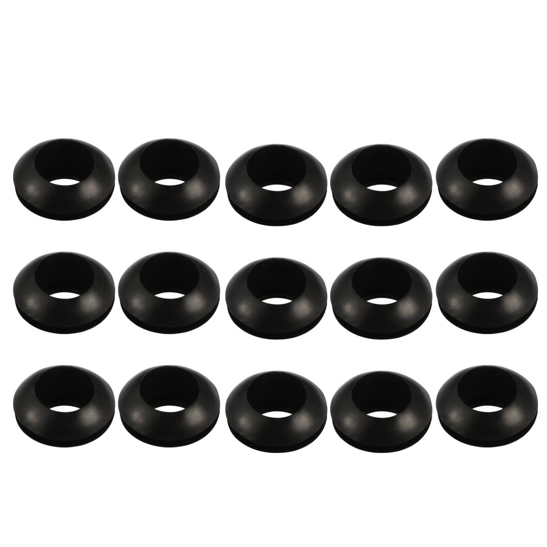 uxcell Uxcell 15pcs Wire Protective Grommets Black Rubber 10mm Double Sided Grommet