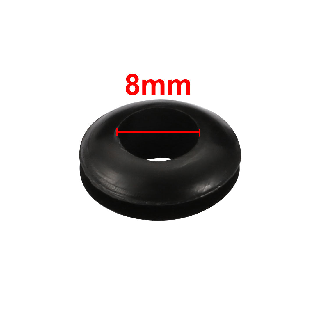 uxcell Uxcell 30pcs Wire Protective Grommets Black Rubber 8mm Double Sided Grommet