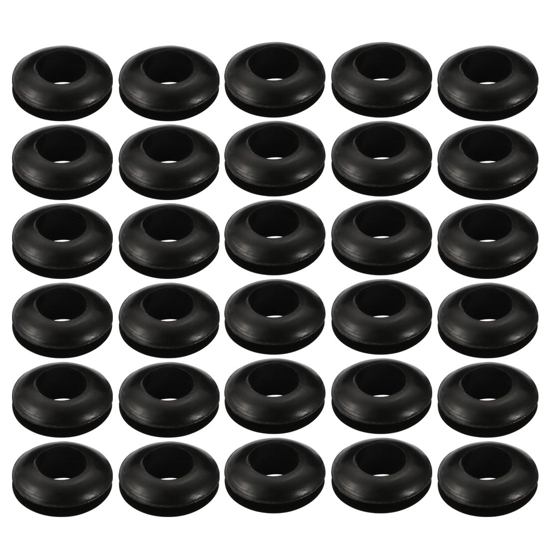 uxcell Uxcell 30pcs Wire Protective Grommets Black Rubber 8mm Double Sided Grommet