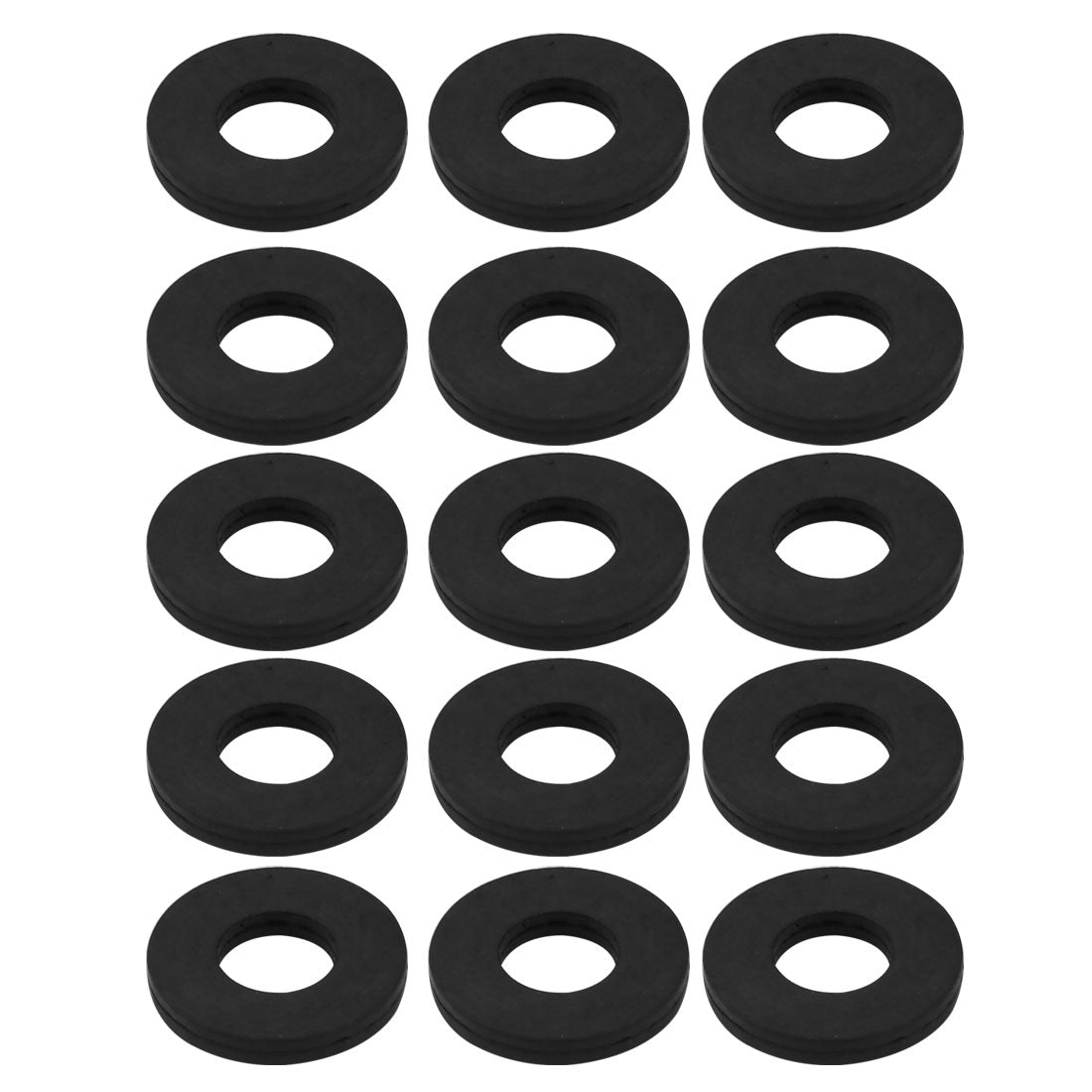 Uxcell Uxcell 15pcs Black Color Rubber Round Flat Washer Assortment Size 14x24x3mm Flat Washer