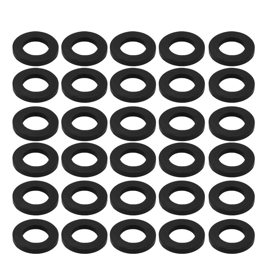 Uxcell Uxcell 30pcs Black Rubber Round Flat Washer Assortment Size 14x24x3mm Flat Washer