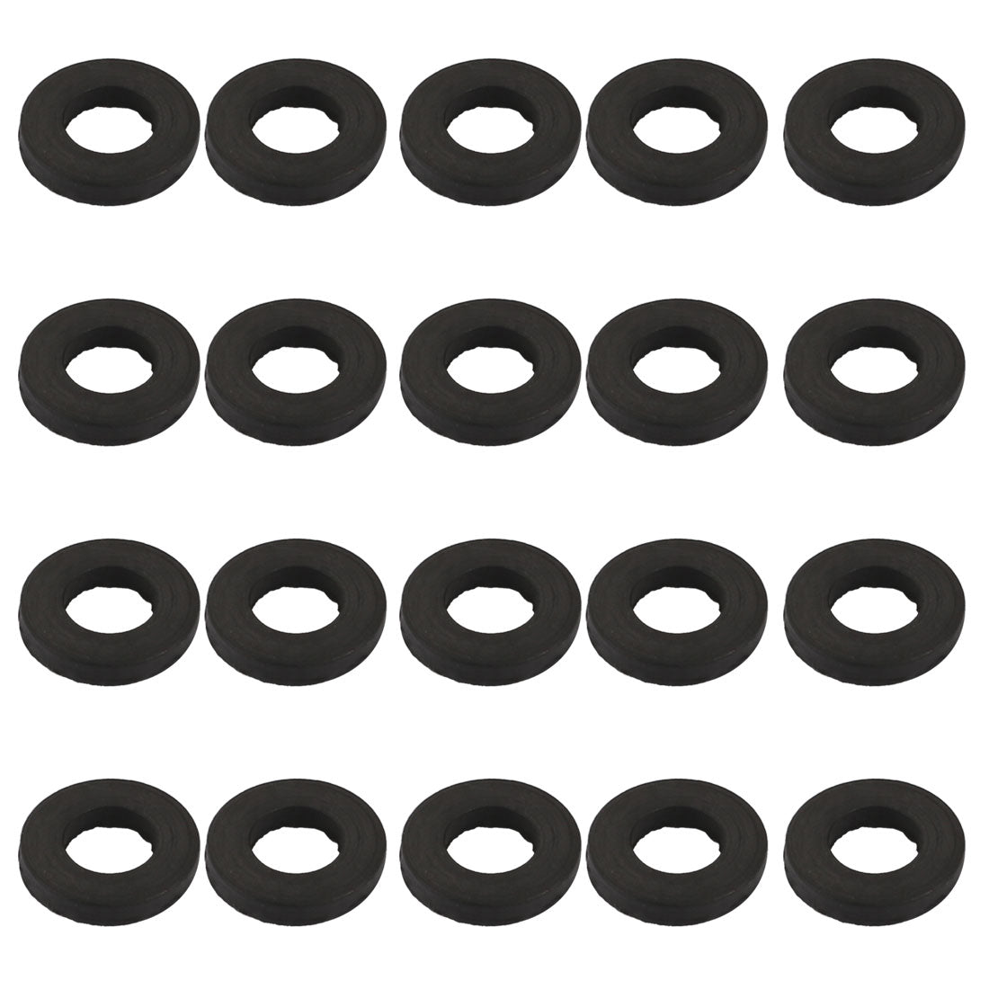 Uxcell Uxcell 20pcs Black Rubber Round Flat Washer Assortment Size 14x24x3mm Flat Washer