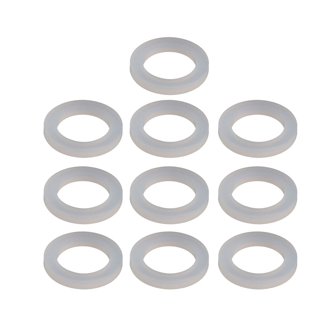 Uxcell Uxcell 10pcs Clear Silicone Round Flat Washer Assortment Size 16x24x3mm Flat Washer