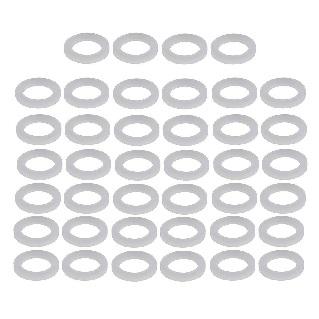 Uxcell Uxcell 40pcs Clear Silicone Round Flat Washer Assortment Size 16mmx24mmx3mm Flat Washer