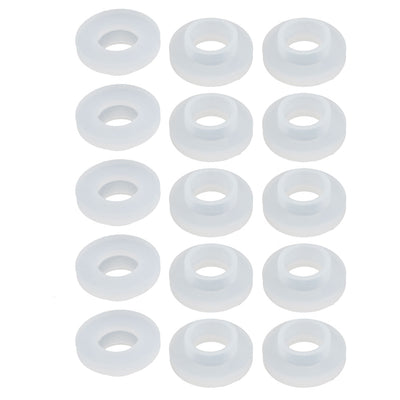 Harfington Uxcell 15pcs White Silica Gel Round Flat Washers Assortment Size 10x19x3mm