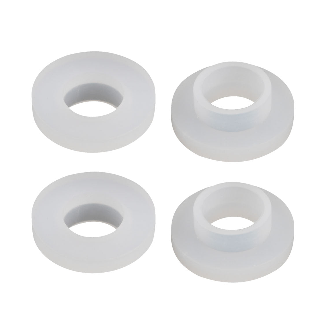 Uxcell Uxcell 15pcs White Silica Gel Round Flat Washers Assortment Size 10x19x3mm