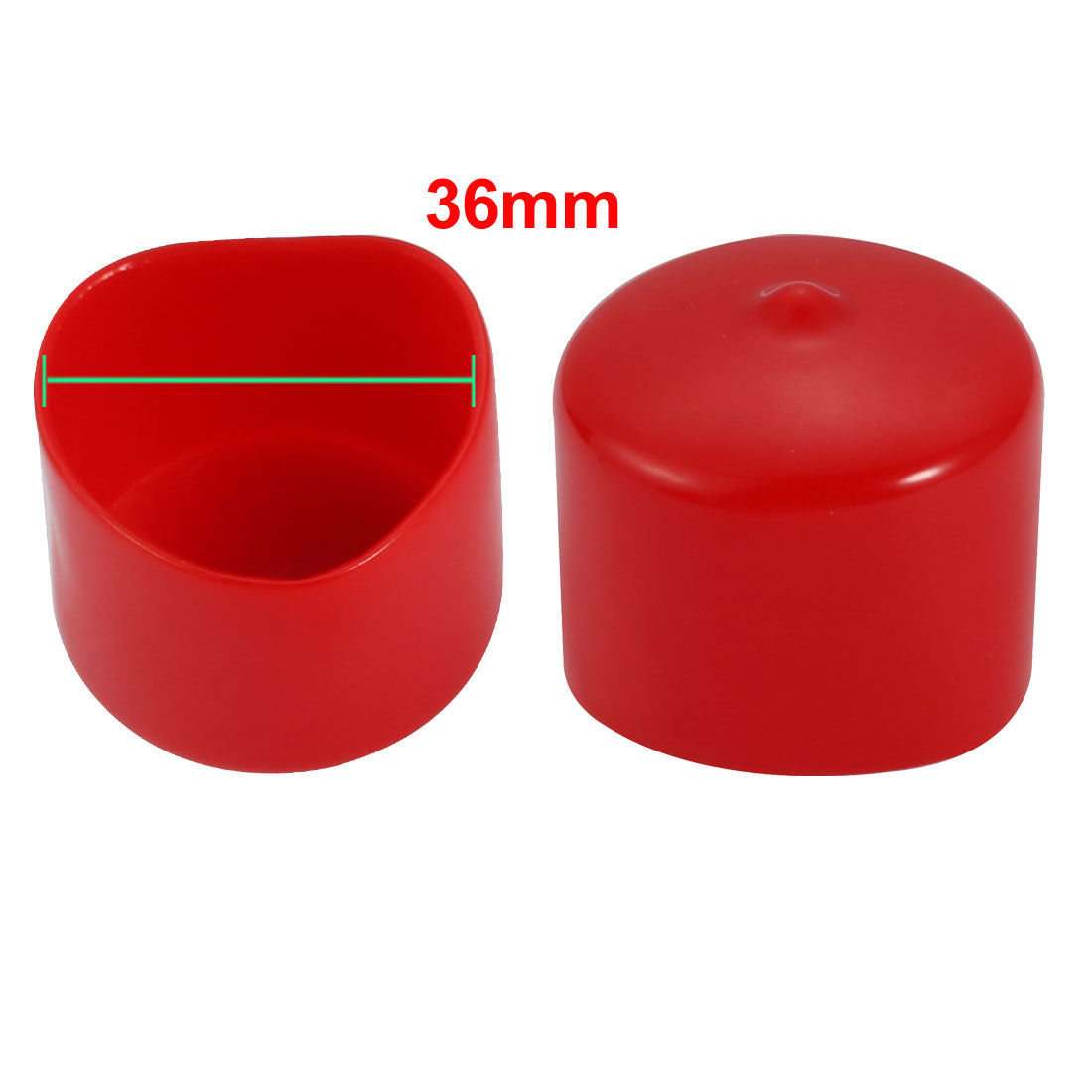 uxcell Uxcell 2pcs 36mm Inner Dia PVC Flexible Vinyl Cap Screw Thread Protector Cover Red