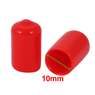 Harfington Uxcell 40 Pcs 10mm Inner Dia PVC Vinyl End Cap Bolt Screw Thread Protector Red