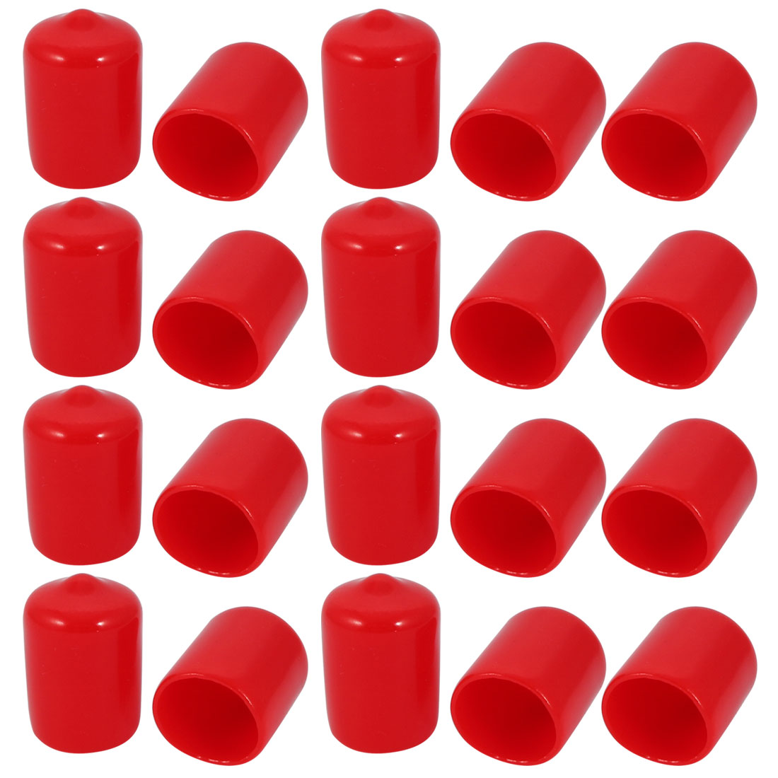 Uxcell 20pcs 13mm Inner Dia PVC Flexible Vinyl Cap Screw Thread ...