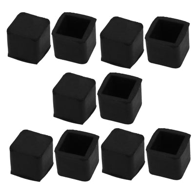 uxcell Uxcell 10Pcs Furniture Table Chair Square Rubber Leg Tip Cap 15mm x 15mm