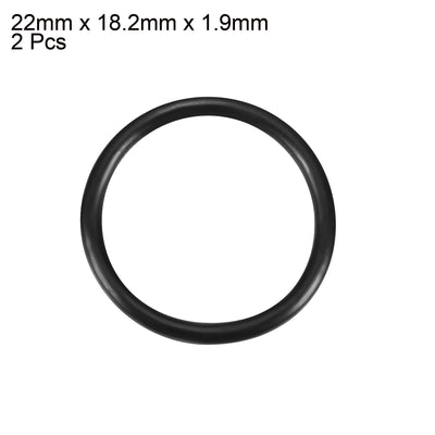 Harfington Uxcell 2pcs Black 22mm Outer Dia 1.9mm Thickness Sealing Ring O-shape Rubber Grommet