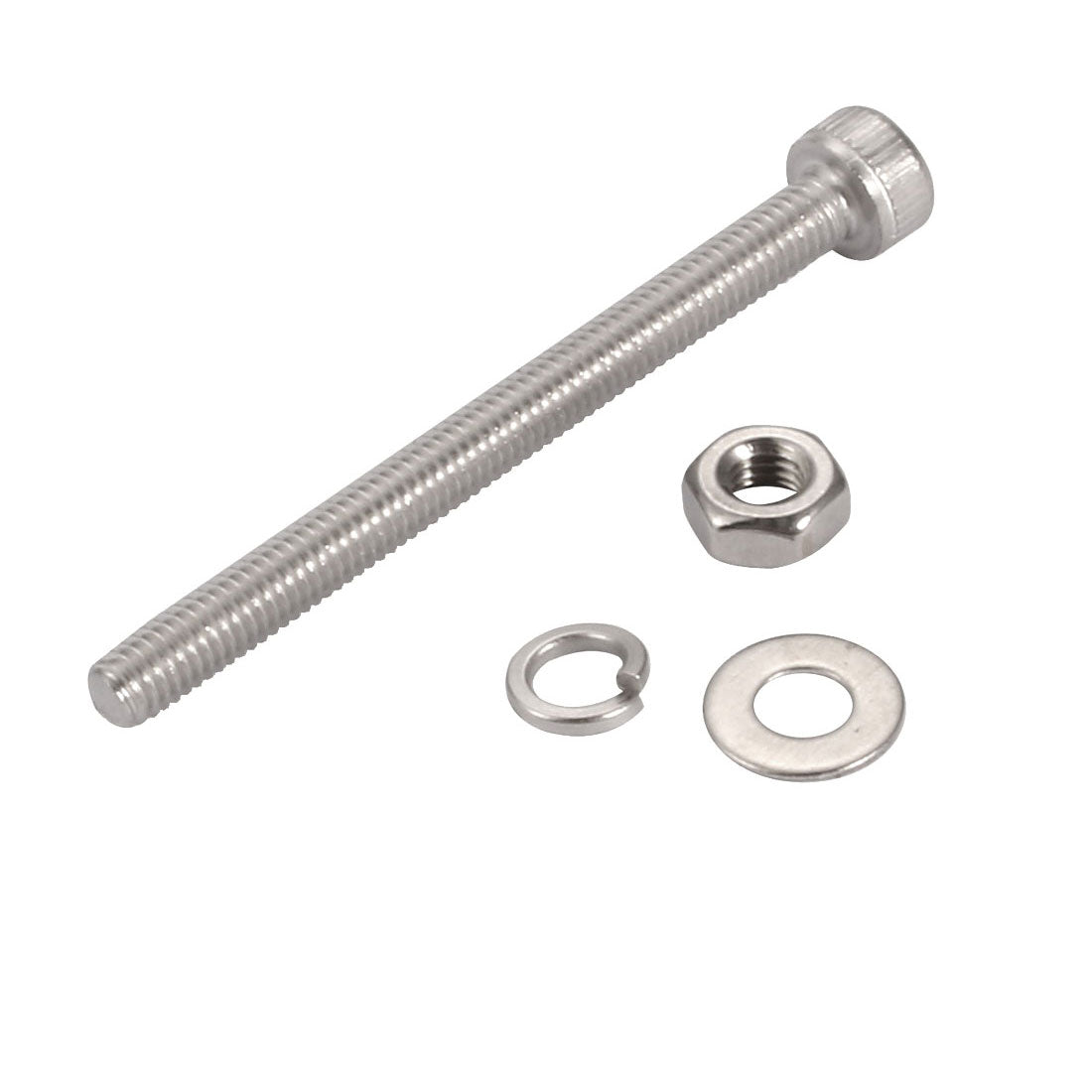 uxcell Uxcell 20Pcs M3x40mm 304 Stainless Steel Knurled Hex Socket Head Bolt Nut Set w Washer