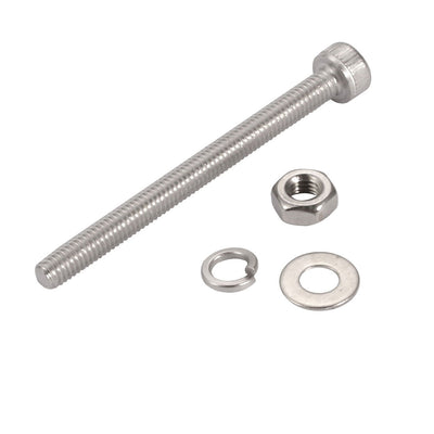Harfington Uxcell 20Pcs M3x40mm 304 Stainless Steel Knurled Hex Socket Head Bolt Nut Set w Washer