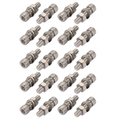 Harfington Uxcell 20Pcs M8x30mm 304 Stainless Steel Knurled Hex Socket Head Bolt Nut Set w Washer