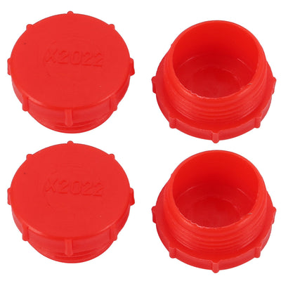 uxcell Uxcell 4pcs M22 x 1.5mm PE External Threaded Tube Insert Cap Screw-in Cover Red