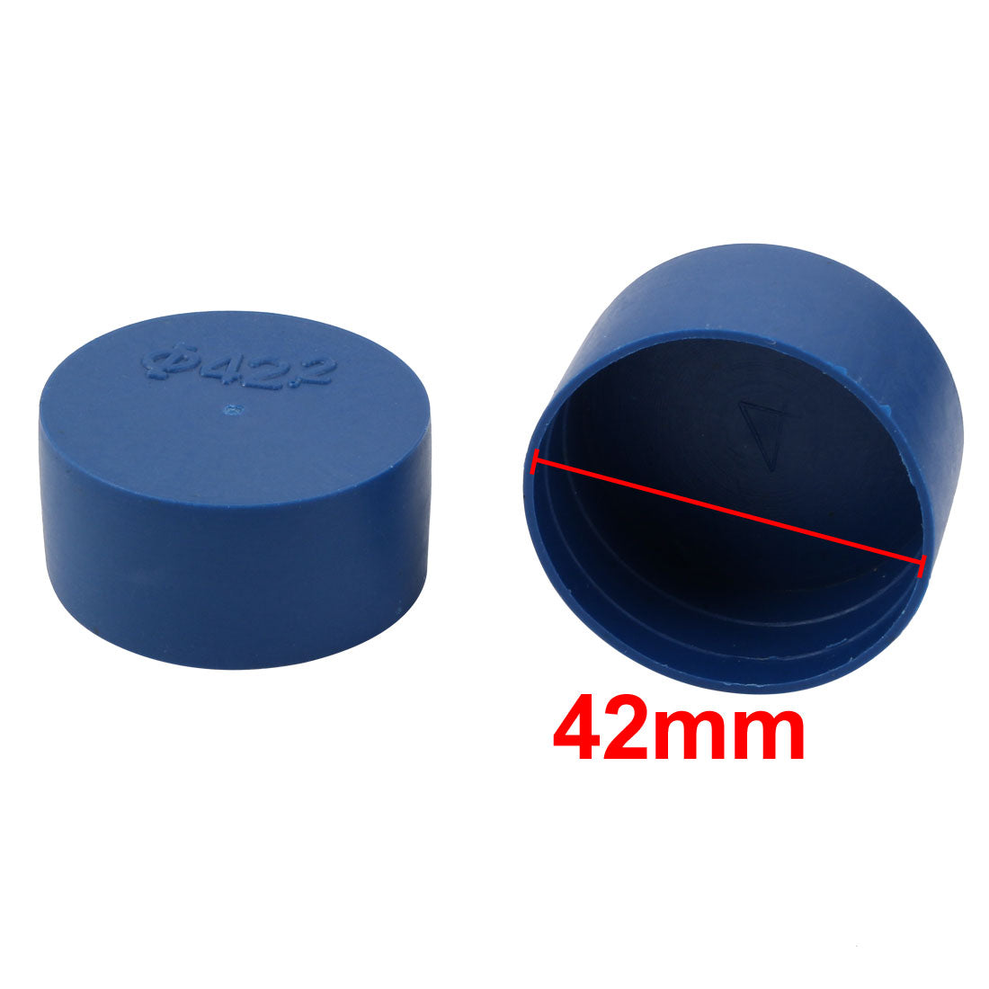 uxcell Uxcell 2pcs 42mm Inner Dia PE Plastic End Cap Bolt Thread Protector Tube Cover Blue