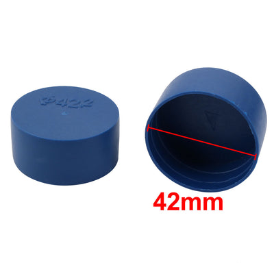 Harfington Uxcell 2pcs 42mm Inner Dia PE Plastic End Cap Bolt Thread Protector Tube Cover Blue