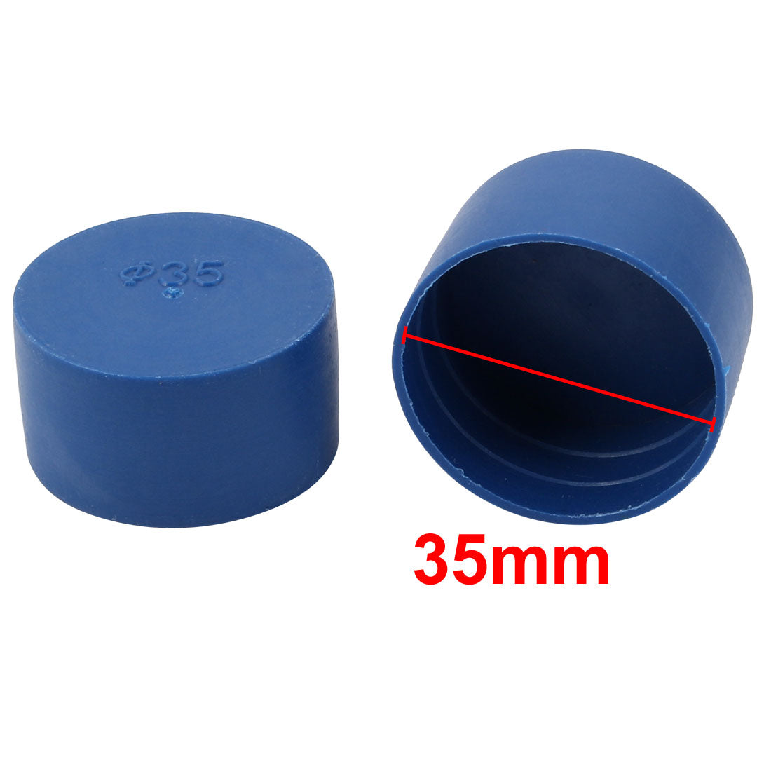 uxcell Uxcell 4pcs 35mm Inner Dia PE Plastic End Cap Bolt Thread Protector Tube Cover Blue