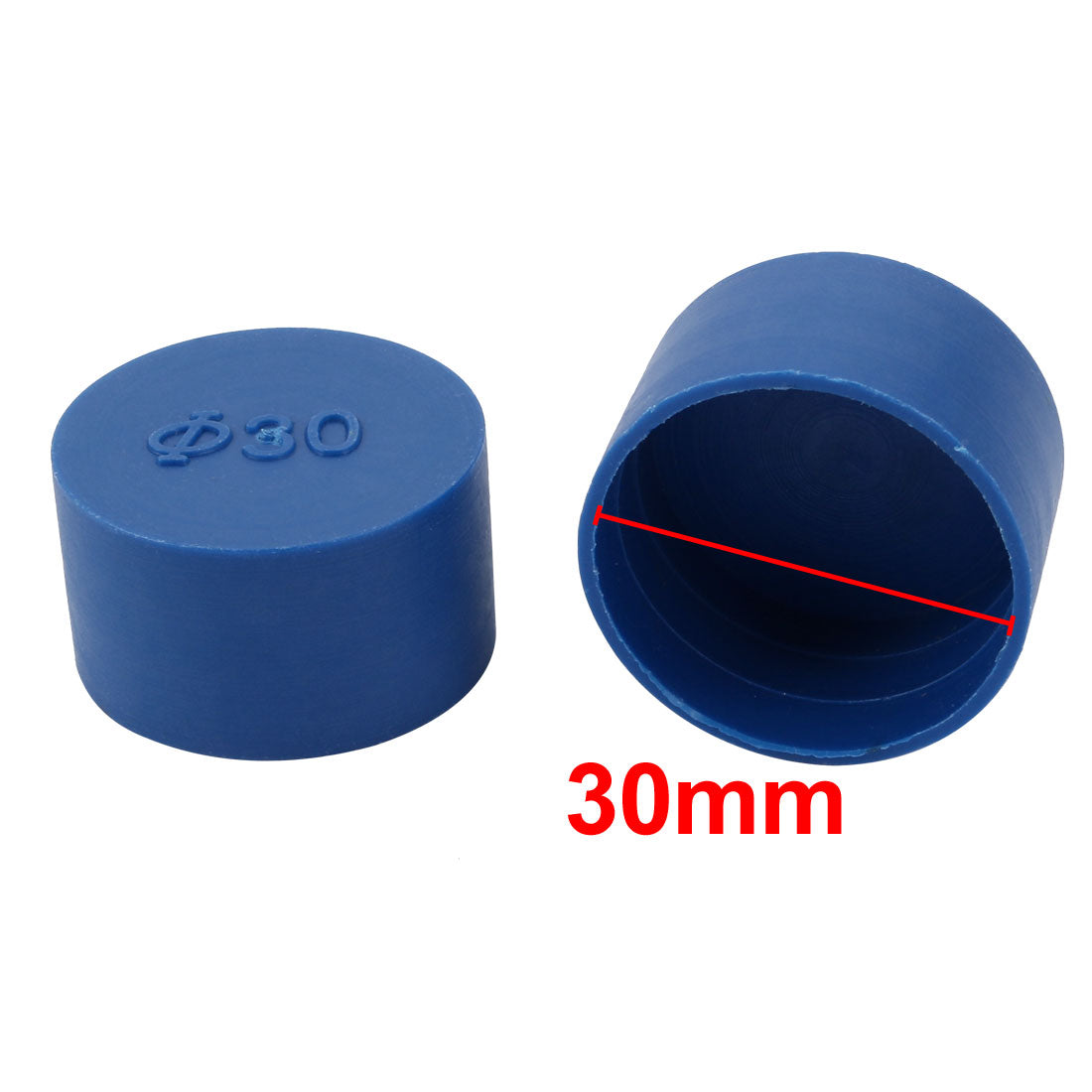 uxcell Uxcell 12pcs 30mm Inner Dia PE Plastic End Cap Bolt Thread Protector Tube Cover Blue