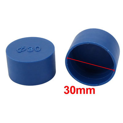 Harfington Uxcell 12pcs 30mm Inner Dia PE Plastic End Cap Bolt Thread Protector Tube Cover Blue