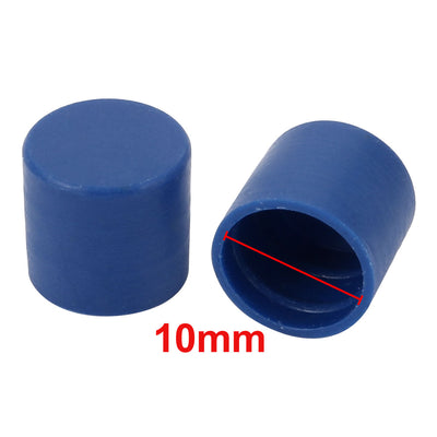 Harfington Uxcell 43pcs 10mm Inner Dia PE Plastic End Cap Bolt Thread Protector Tube Cover Blue