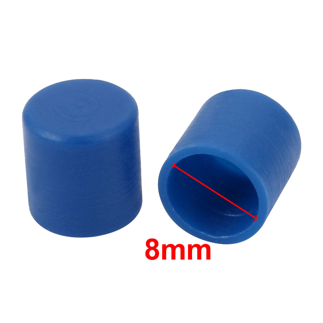 uxcell Uxcell 12pcs 8mm Inner Dia PE Plastic End Cap Bolt Thread Protector Tube Cover Blue