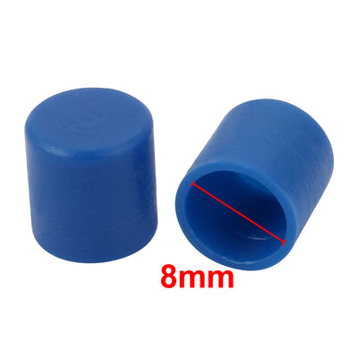 Harfington Uxcell 12pcs 8mm Inner Dia PE Plastic End Cap Bolt Thread Protector Tube Cover Blue