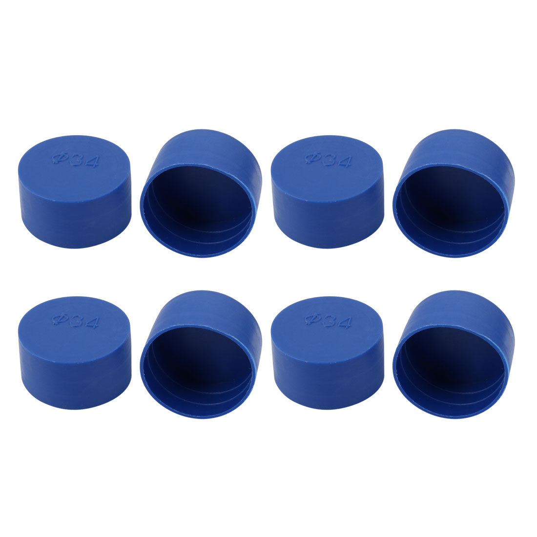 uxcell Uxcell 8pcs 34mm Inner Dia PE Plastic End Cap Bolt Thread Protector Tube Cover Blue