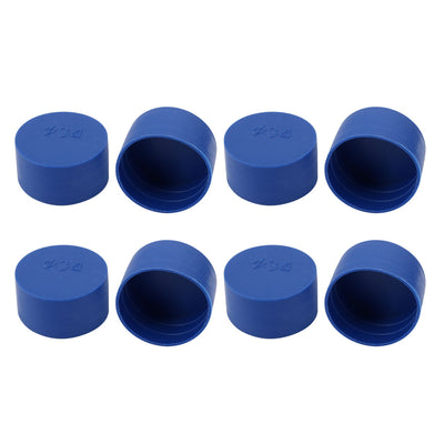 Harfington Uxcell 8pcs 34mm Inner Dia PE Plastic End Cap Bolt Thread Protector Tube Cover Blue