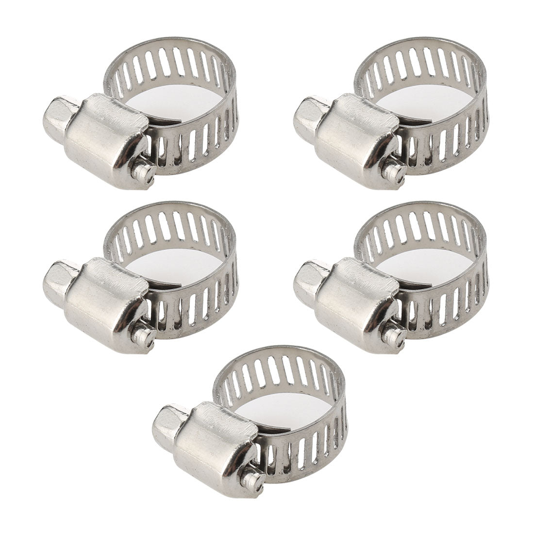uxcell Uxcell 3/8-5/8 Inch Dia 5pcs 316 Steel Adjustable  Gear Clip Clamping Range Hose Clamp