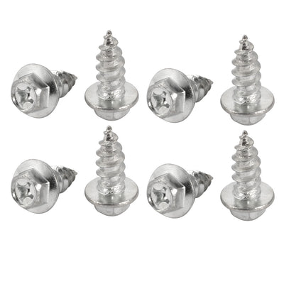 Harfington Uxcell 8Pcs M8x20mm Zinc Plated phillips Drive Flange Hex Head Self-Tapping Screw