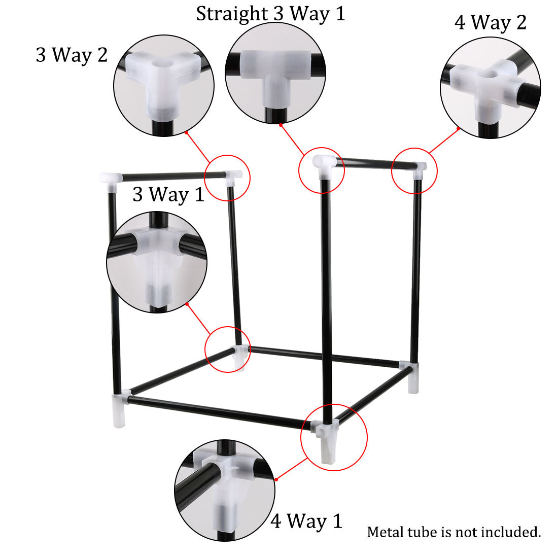 Uxcell Shoe Rack Connector Parts Set, 16mm Inner Diameter for Repair