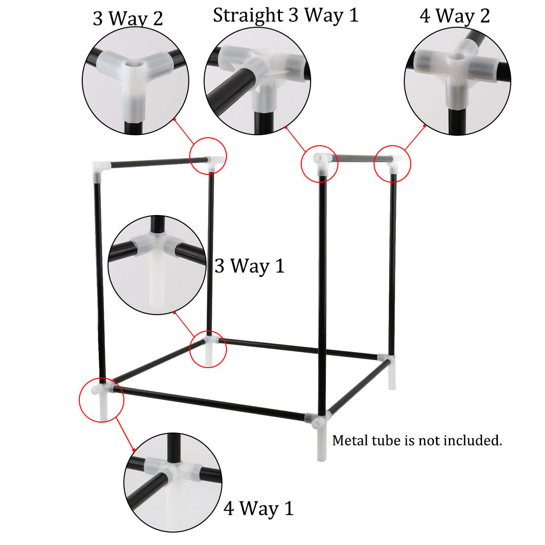 Uxcell Shoe Rack Connector Parts Set, 13mm Inner Diameter for Repair