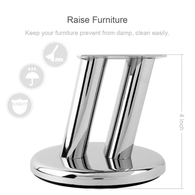 Harfington Uxcell 4pcs Stainless Steel Furniture Legs Feet Cabinet Sofa Table Worktop Shelves Bed Bookcase 100mm Height x 105mm Dia