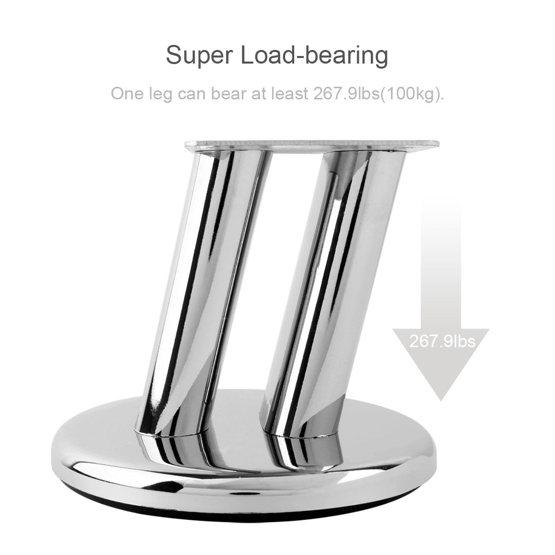 Uxcell Uxcell 4pcs Stainless Steel Furniture Legs Feet Cabinet Sofa Table Worktop Shelves Bed Bookcase 100mm Height x 105mm Dia