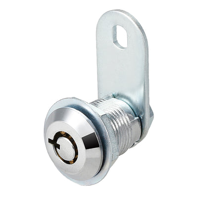 Harfington Uxcell 20mm Cylinder Zinc Alloy Chrome Finish Tubular Cam Lock w Key, Keyed Different