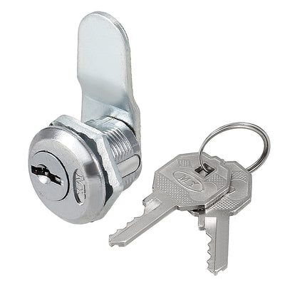 Harfington Uxcell 5/8" Cylinder Zinc Alloy Chrome Finished Offset Cam Lock W Key, Keyed Different Cabinet Lock Drawer Lock Furniture Locker Lock