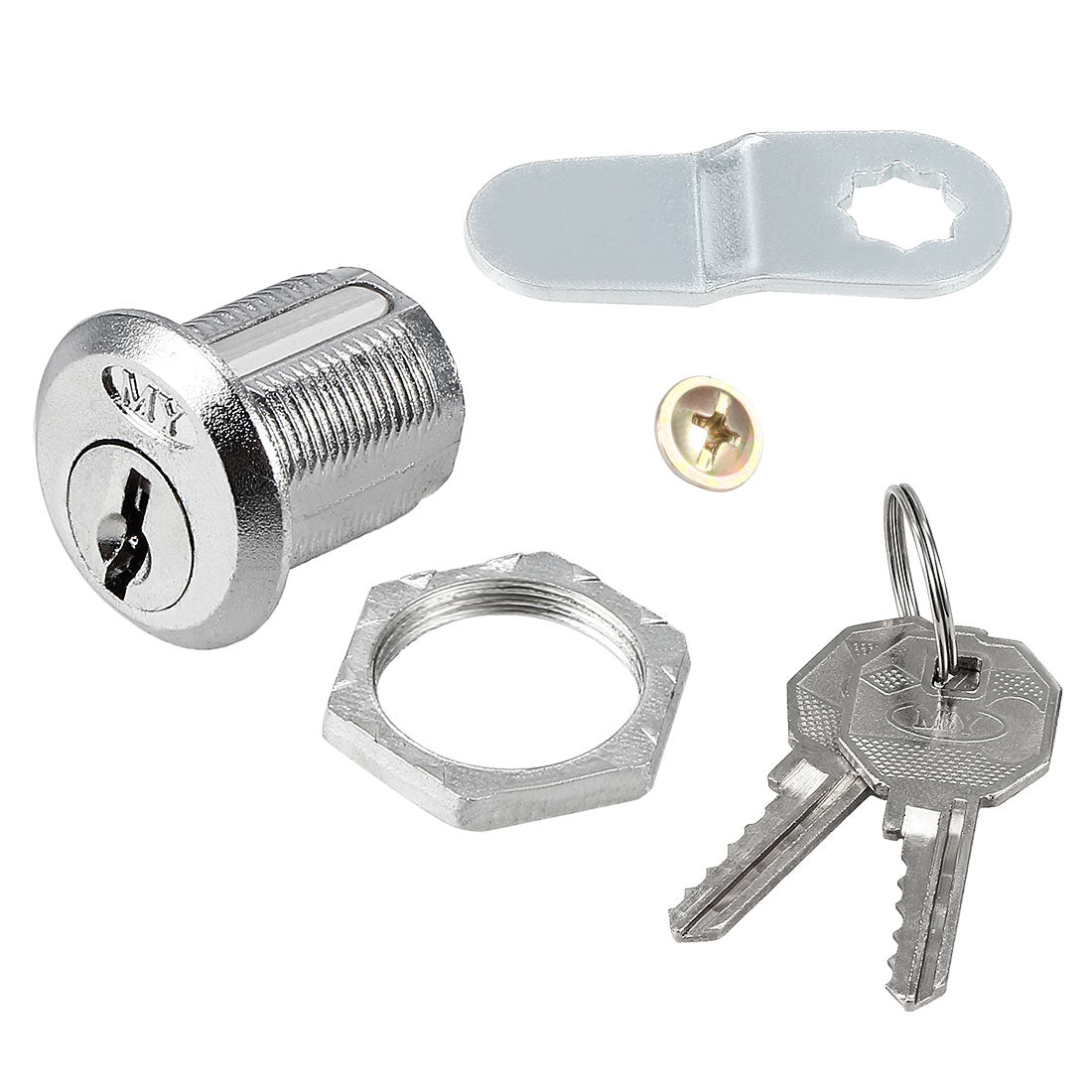 uxcell Uxcell 5pcs 20mm Cylinder 33mm Cam Zinc Alloy Chrome Plated Cam Lock w Key, Keyed Alike