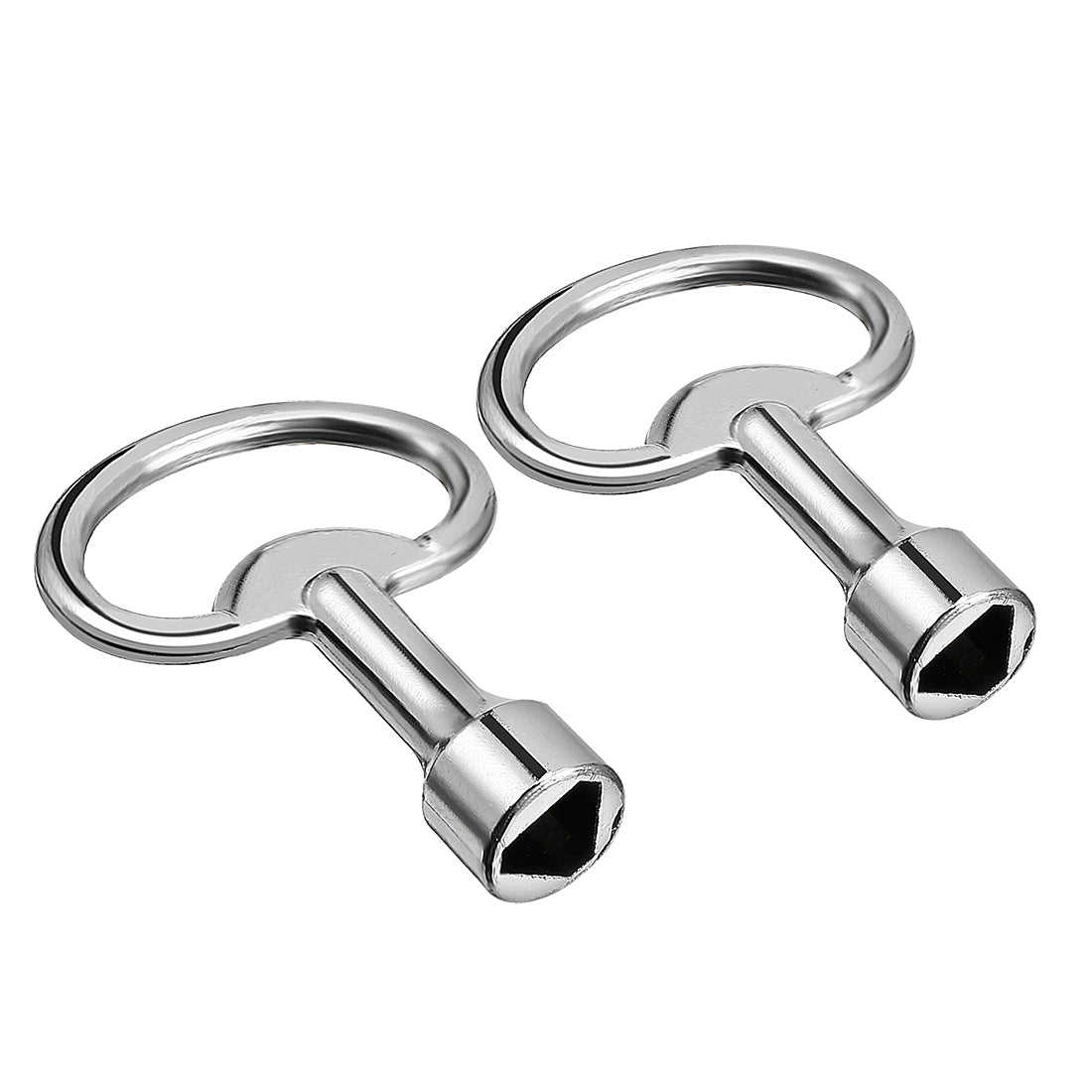 uxcell Uxcell 2pcs 53mm Length 13mmx8mmx2mm Zinc Alloy Triangle Electrical Cabinet Key