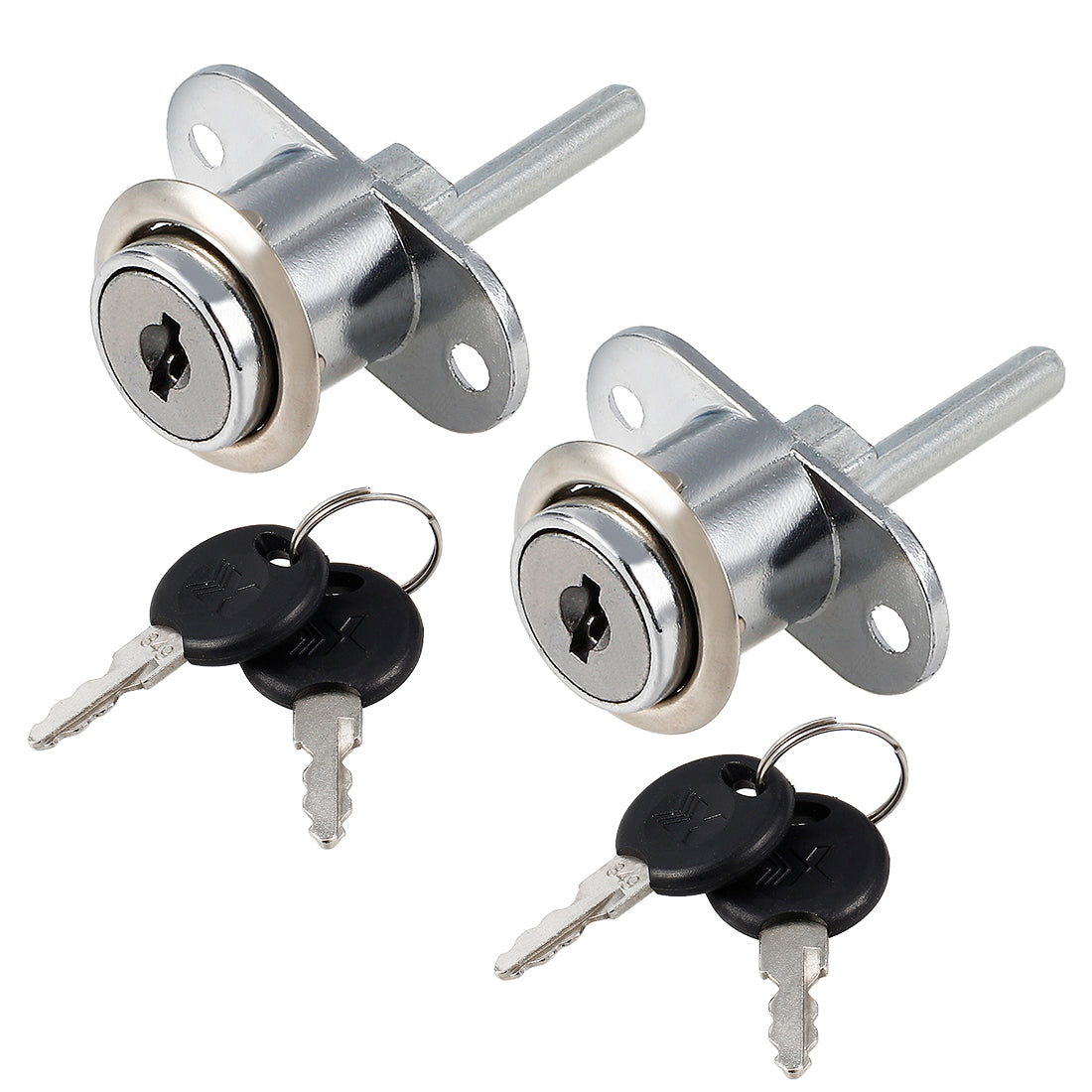 uxcell Uxcell 2pcs 3/4" Cylinder Diameter Cabinet Drawer Lock w Key, Keyed Different