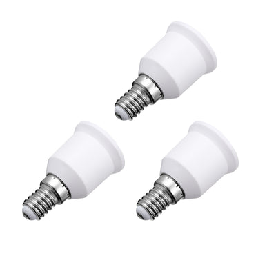Harfington Uxcell 3pcs AC 100-240V 4A E14 to E27 Socket Adapter PBT Lamp Bulb Holder 150 Degree Heat Resistant