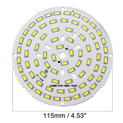 Harfington Uxcell 300mA 36W 72 LEDs 5730 Surface Mounted Devices LED Chip Module Aluminum Board Pure White Super Bright 115mm Dia 2pcs