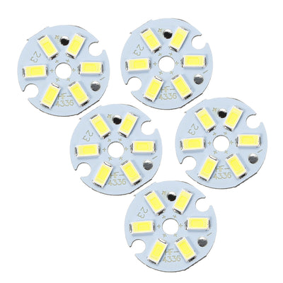 uxcell Uxcell 300mA 3W 6 LEDs 5730 Surface Mounted Devices LED Chip Module Aluminum Board Pure White Super Bright 22mm Dia 5pcs