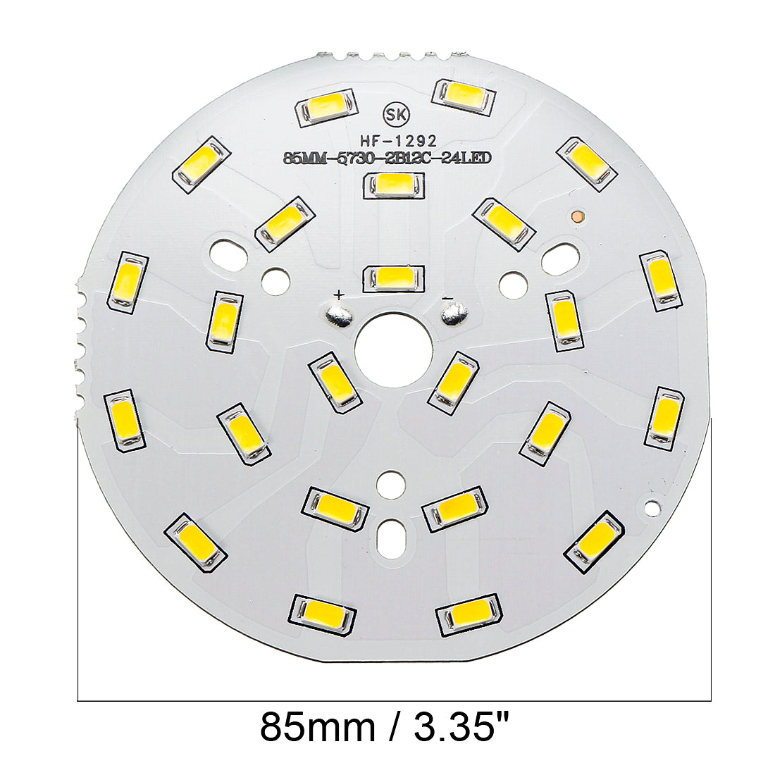 uxcell Uxcell 300mA 12W 24 LEDs 5730 Surface Mounted Devices LED Chip Module Aluminum Board Warm White Super Bright 85mm Dia