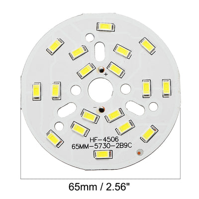 Harfington Uxcell 300mA 9W 18 LEDs 5730 Surface Mounted Devices LED Chip Module Aluminum Board Pure White Super Bright 65mm Dia