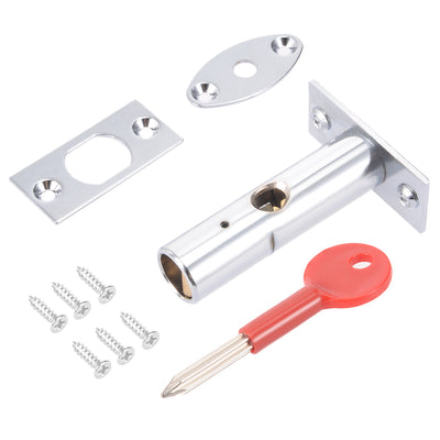 Harfington Uxcell 12mm Dia Brass Cylinder Core Cold Rolled Steel Hidden Tubewell Key Mortise Lock